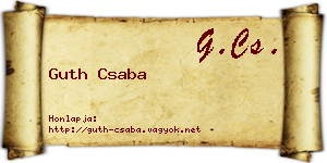 Guth Csaba névjegykártya